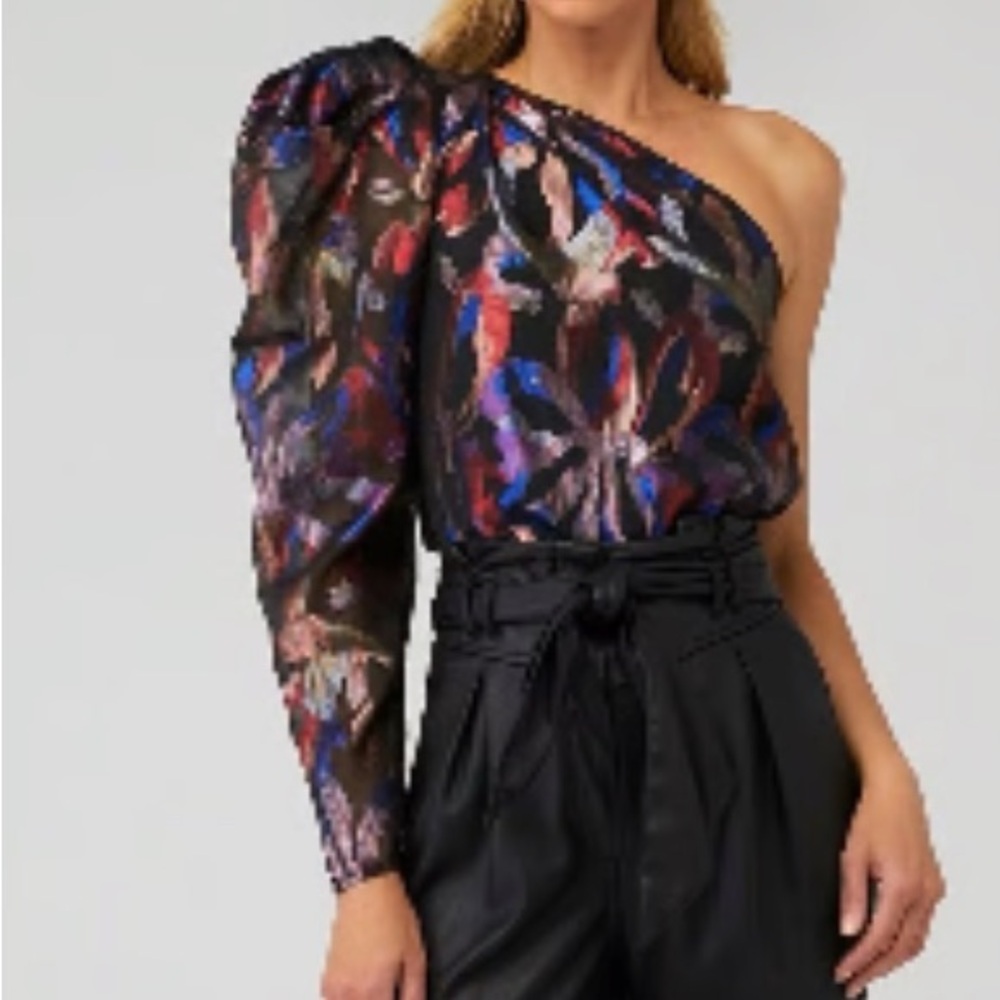 Sabrina Musayev Shimmer One Shoulder top